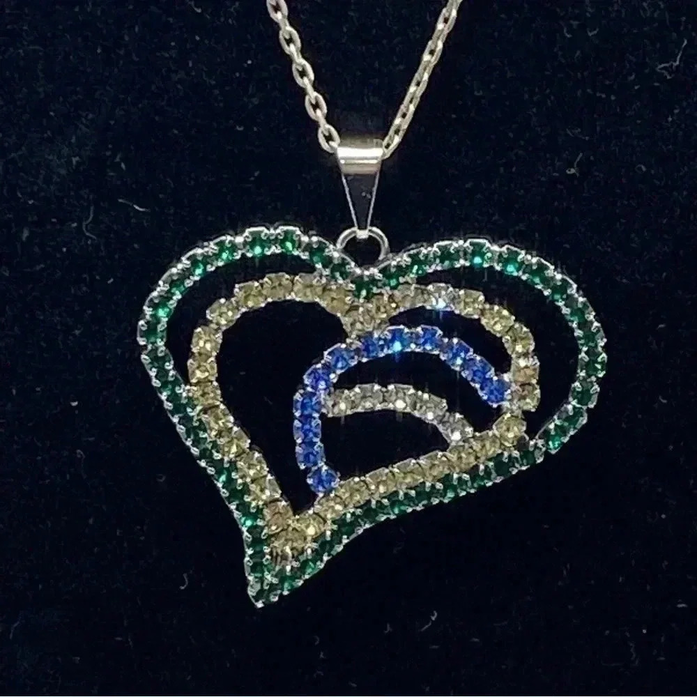 Brazilian Brasil heart flag necklace 16” World Cup soccer